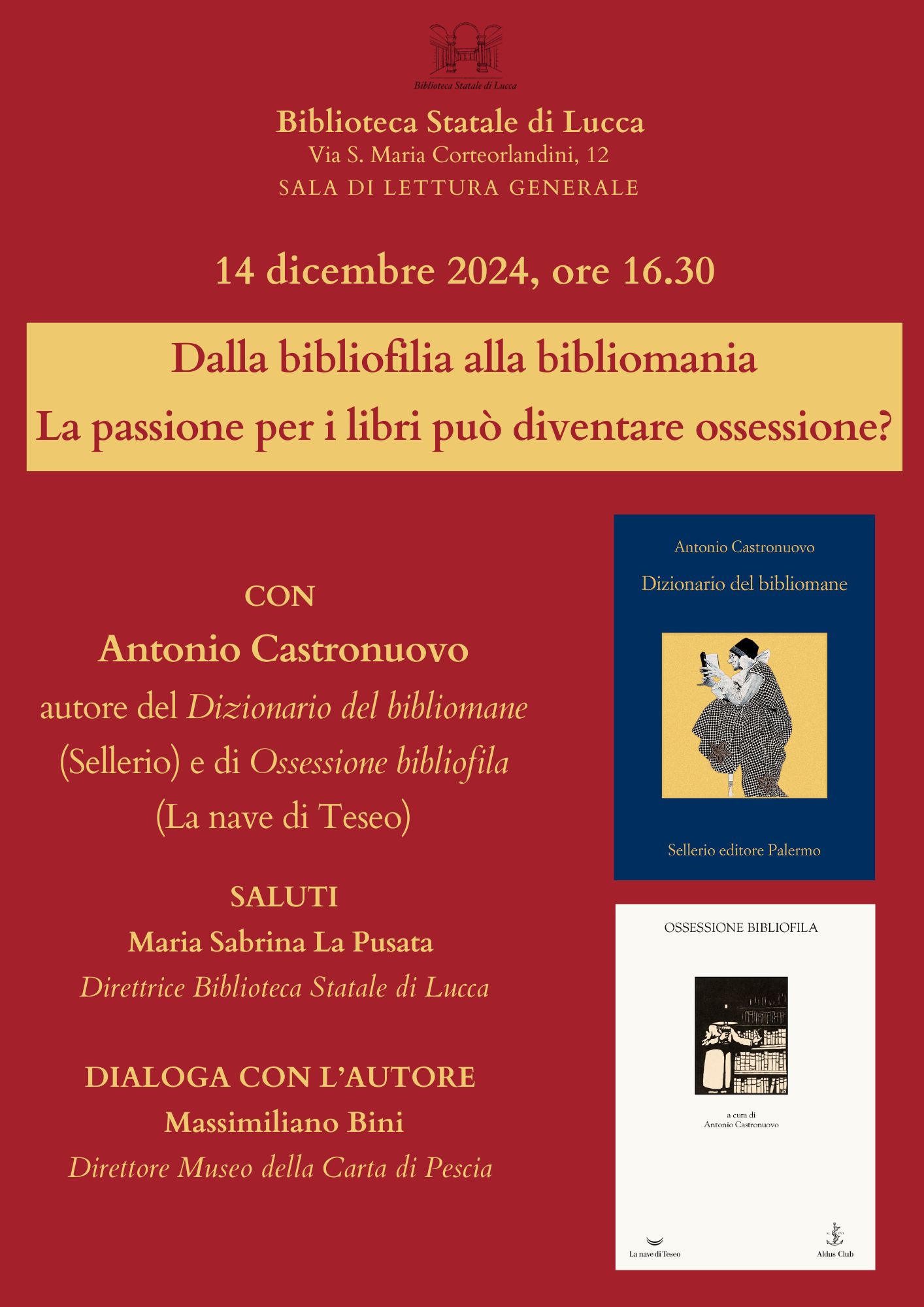 Biblioteca Statale di Lucca  14 novembre 2024, ore 16:30